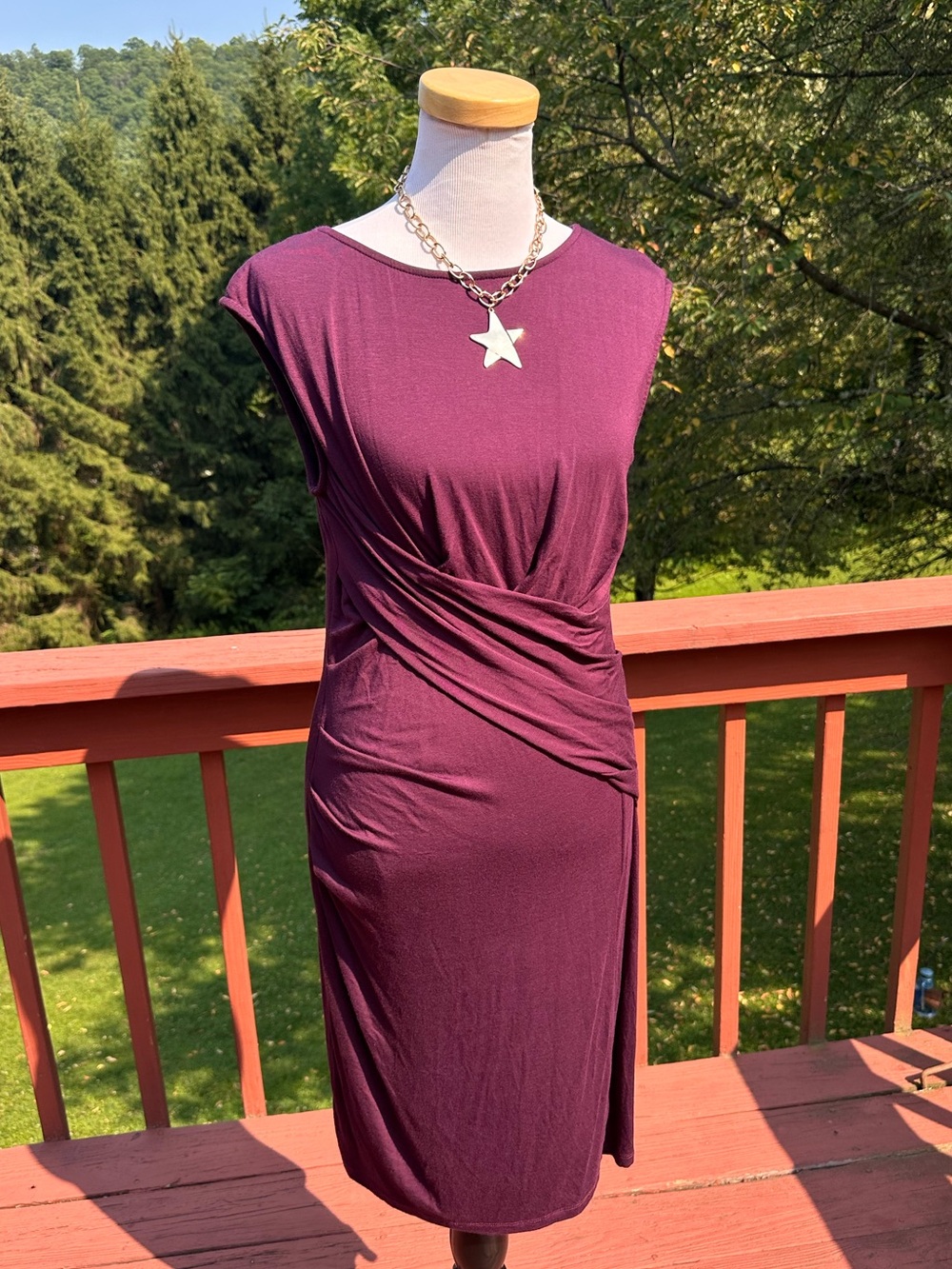 Kut from the Kloth Plum Ruched Midi Dress